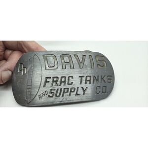 Davis frac tanks and supply company vintage belt buckle Daleco Ashland Ohio